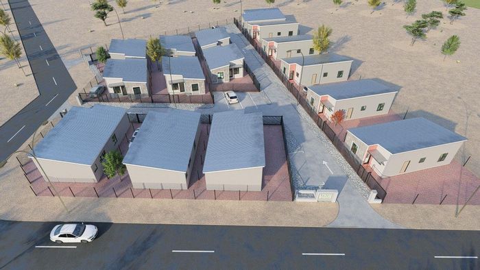 For Sale: 2-Bedroom Townhouse in Otjomuise with Kitchen, Living Area, and Stoep.