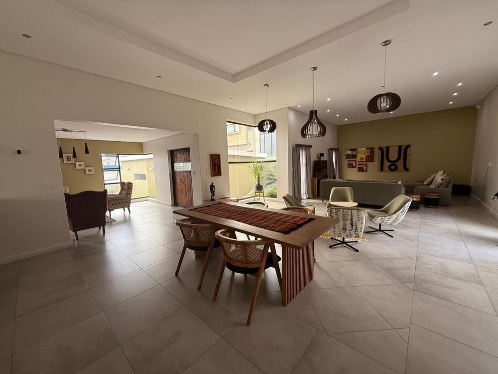 view of open plan dining and living room 