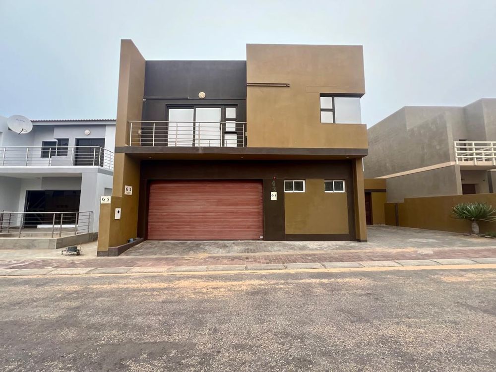 Front of the house with double garage