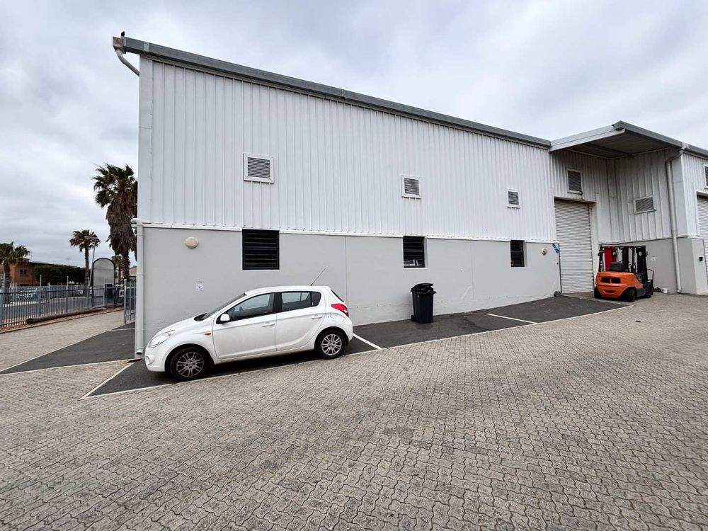 Rear of warehouse with roller shutter