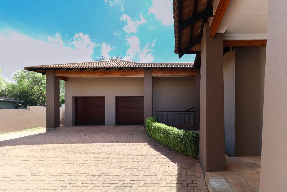 Double garage and driveway