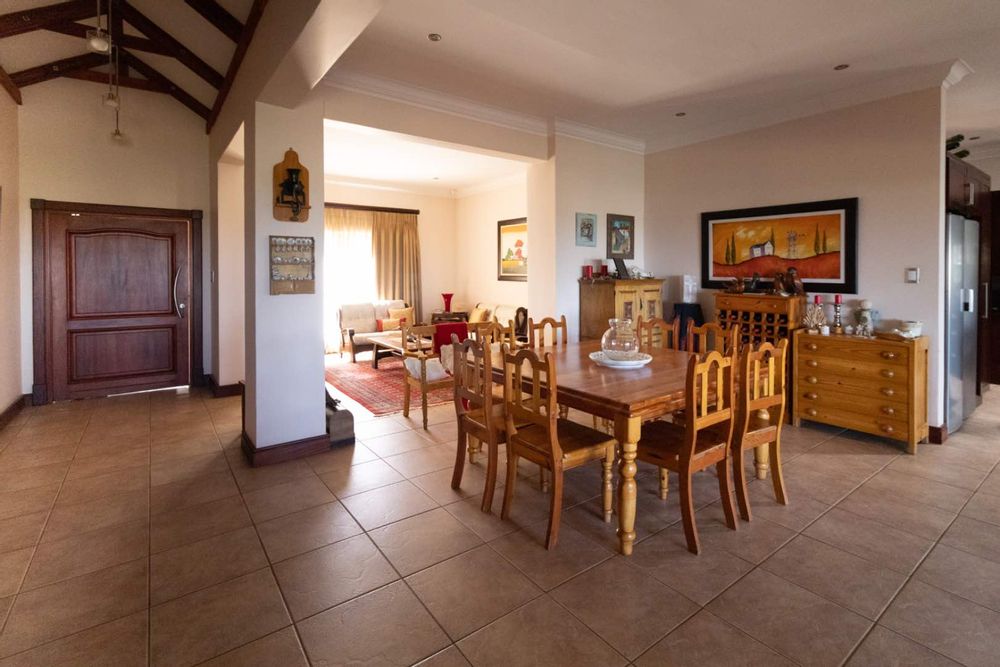 Dining area, lounge and entry way