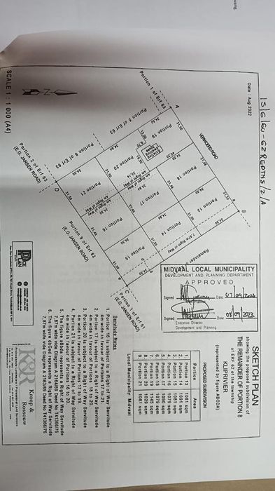 Vacant Land Residential in Kookrus: 9 stands, 1000m2 each, Dolomite Certificate included. For Sale.