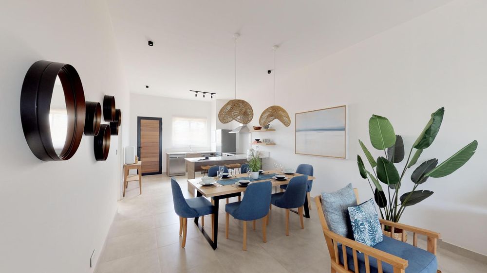 Kitchen, lounge and dining room