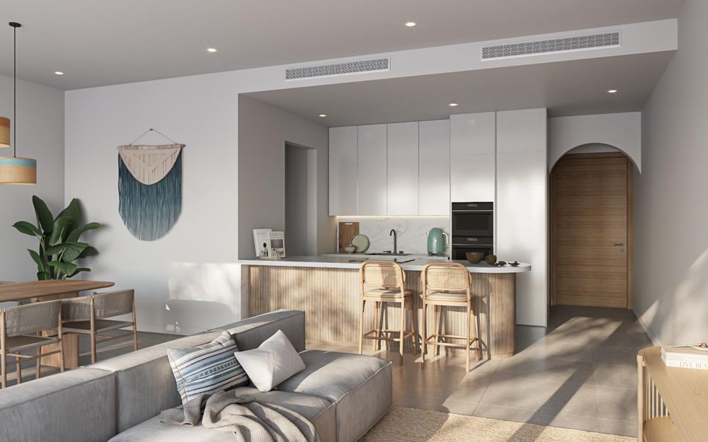 Kitchen, lounge and dining room