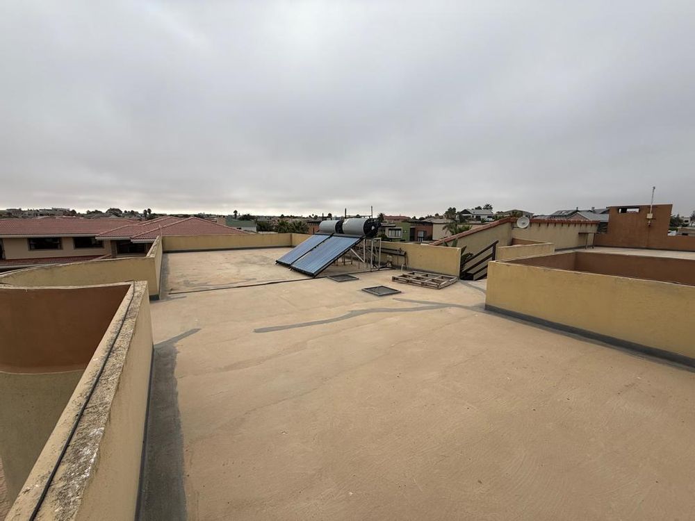 Rooftop with distant sea view