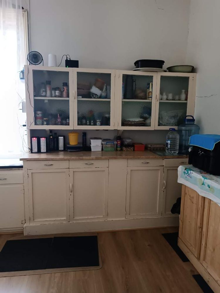 Kitchen with old time wooden cupboards