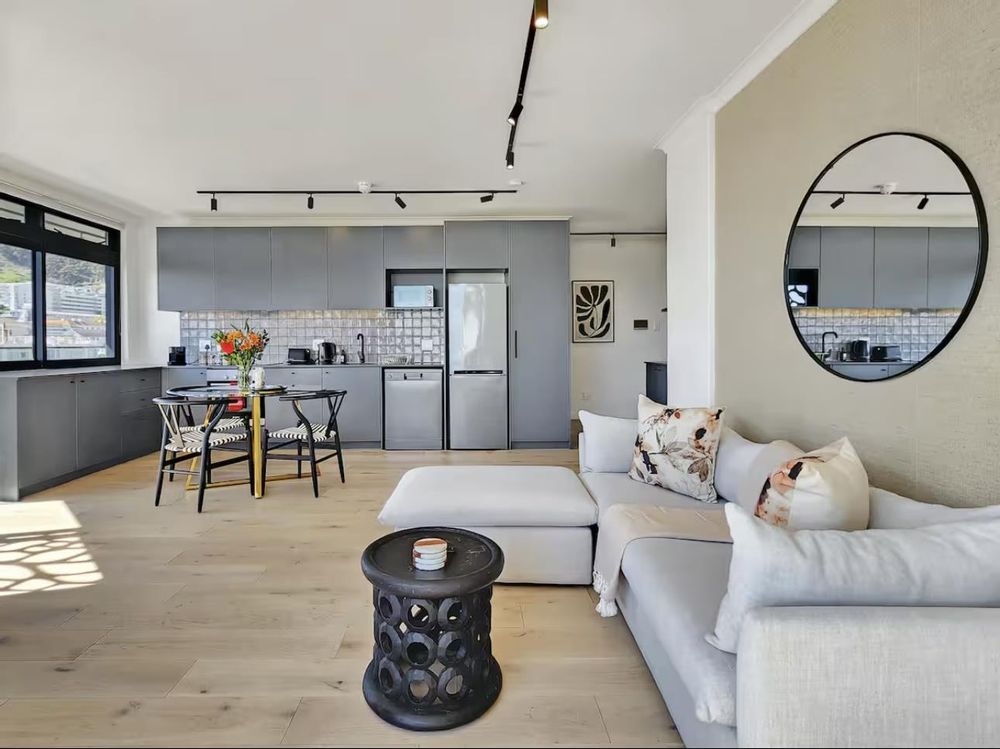 modern open plan lounge and kitchen