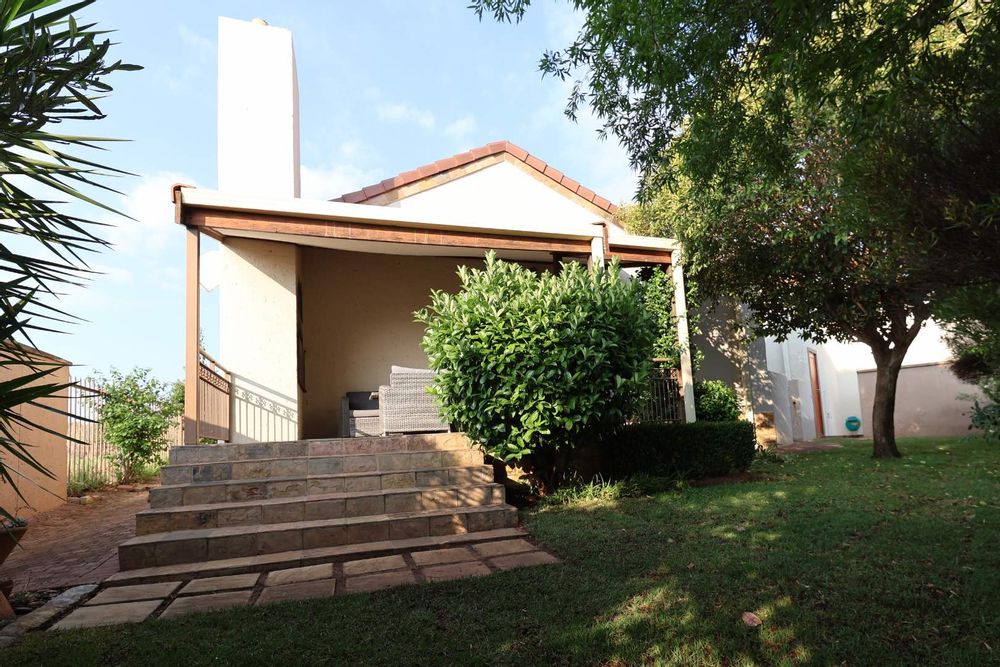 North-facing patio with built-in braai