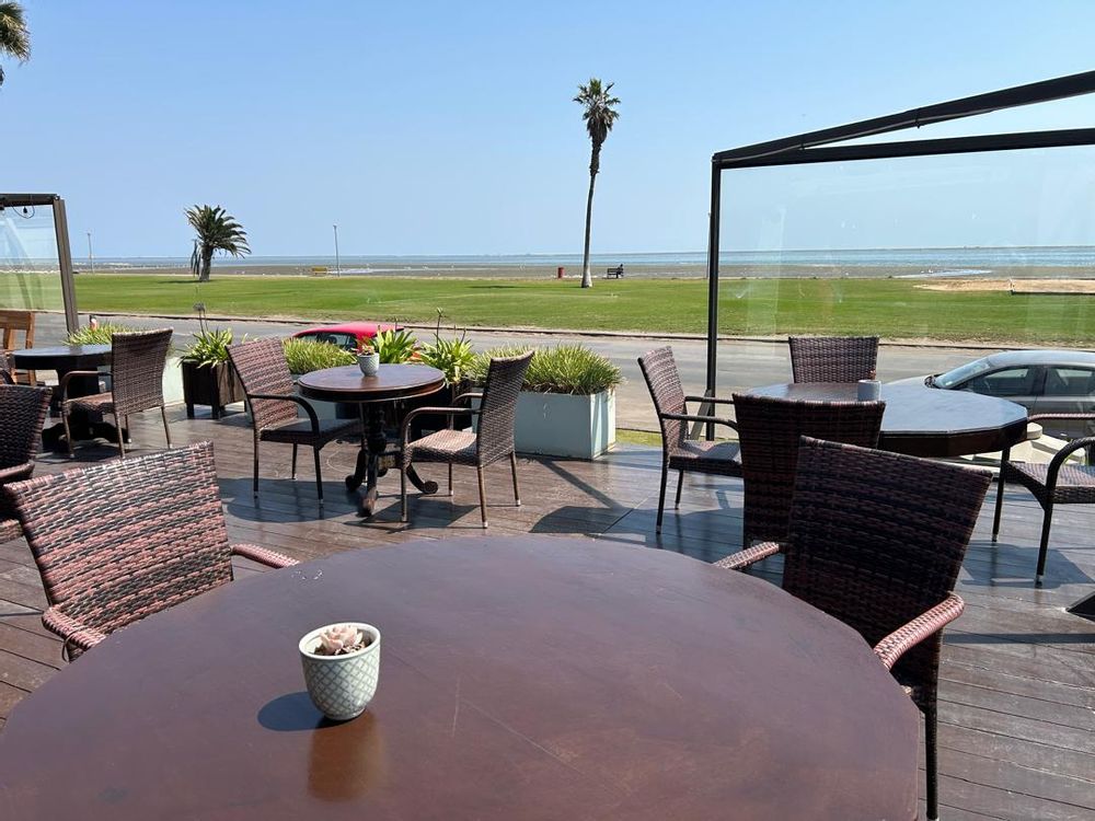 Outside seating area with the most beautiful lagoon view