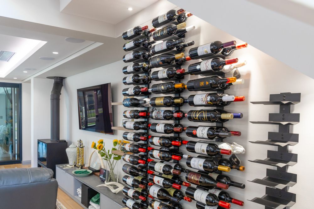 Fire place and wine display