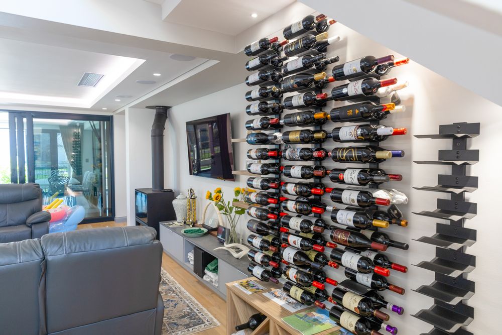 Wine shelves display