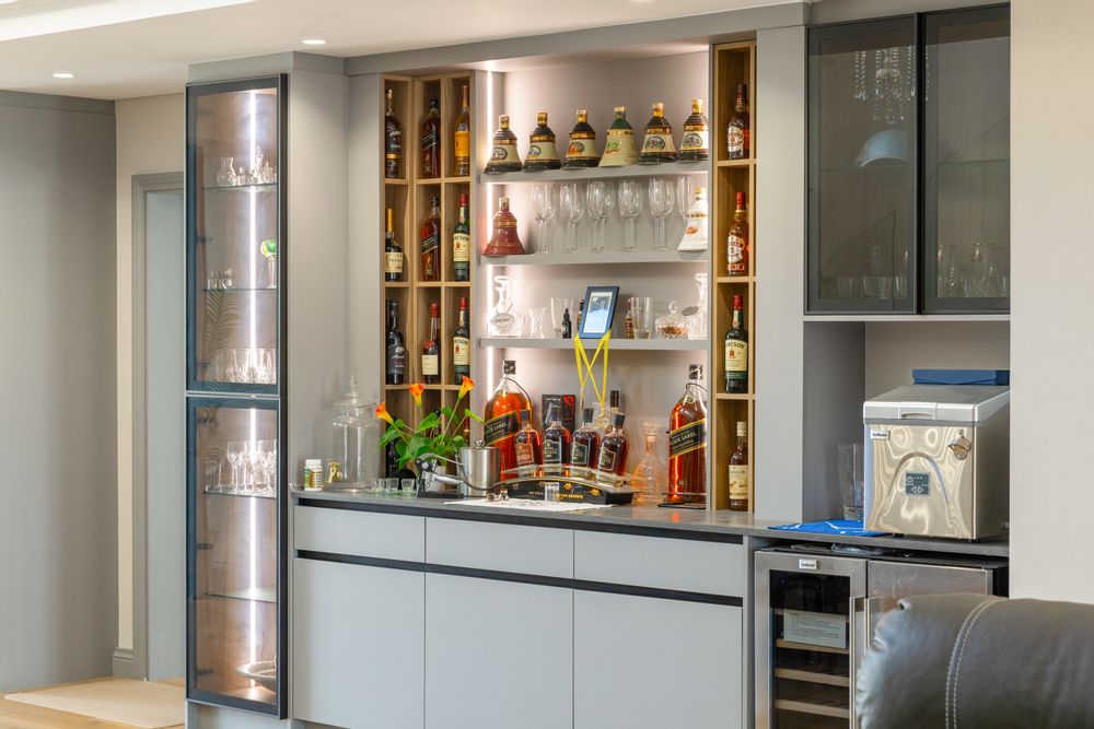 Cabinets and wine display