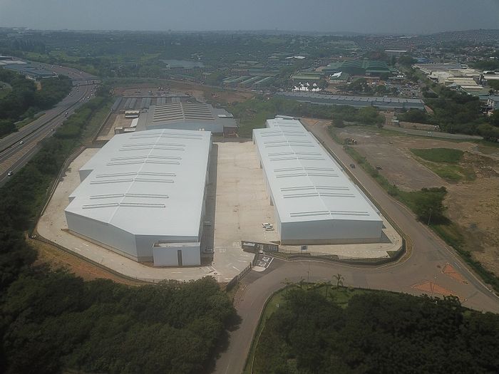 Industrial space in Mount Edgecombe Central: 12m height, oversized doors, mezzanine offices.