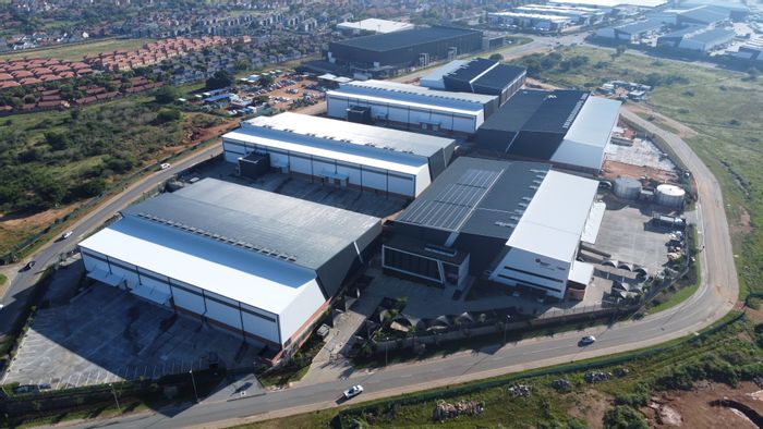 Industrial warehouse to rent in Samrand Business Park with ample yard and office space.