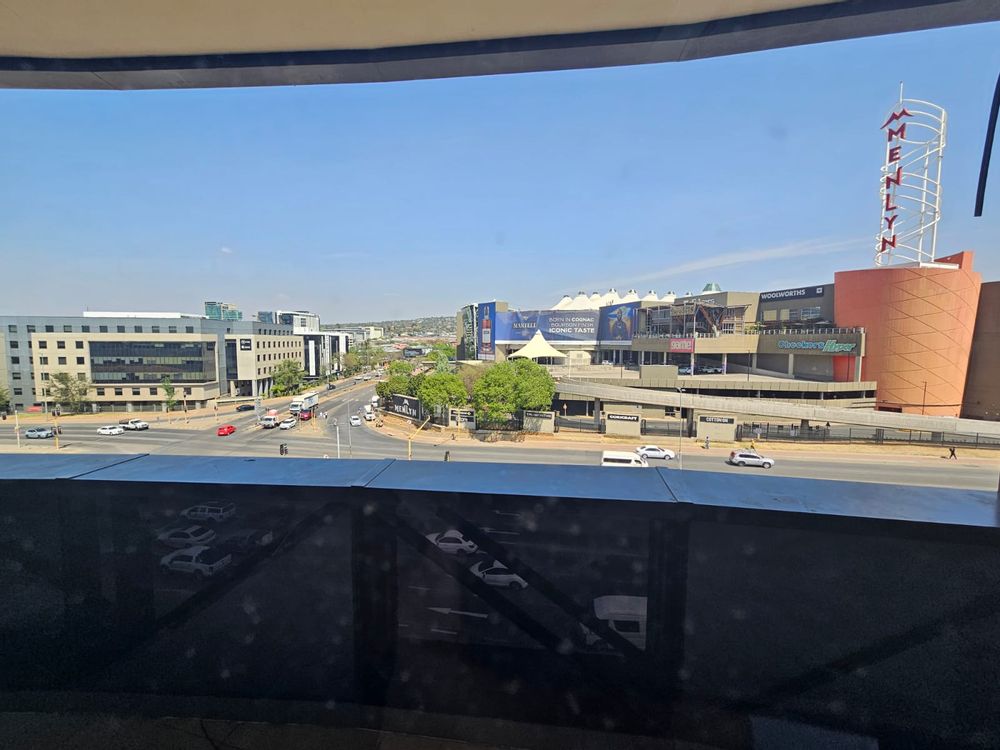 View from balcony to Menlyn Park Shopping Centre