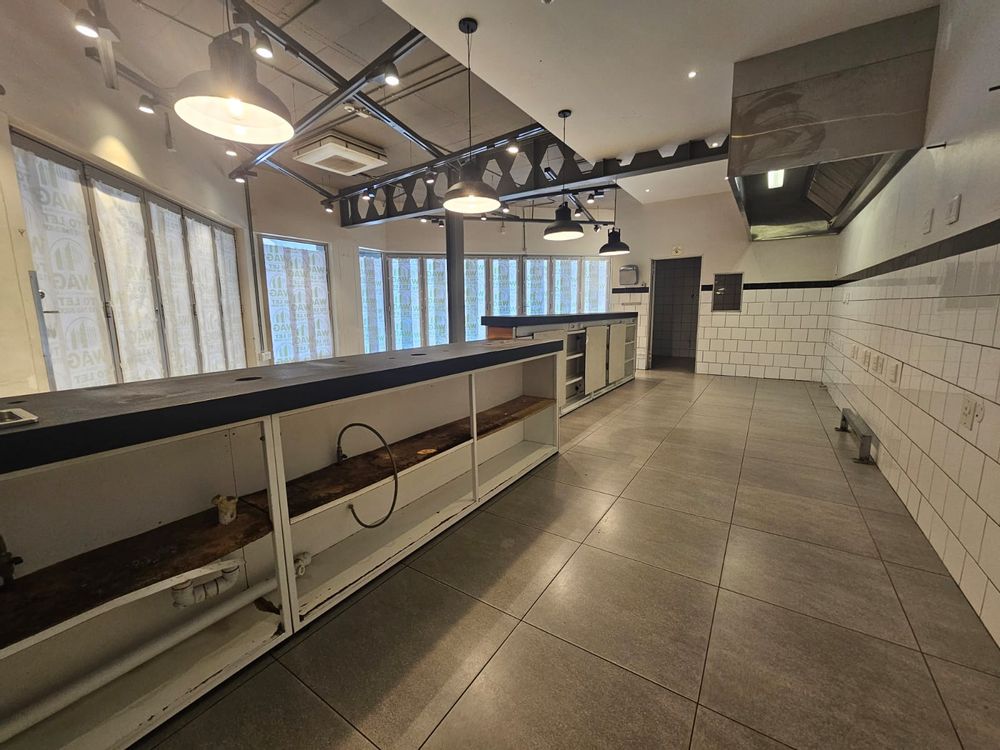 Behind the serving desk