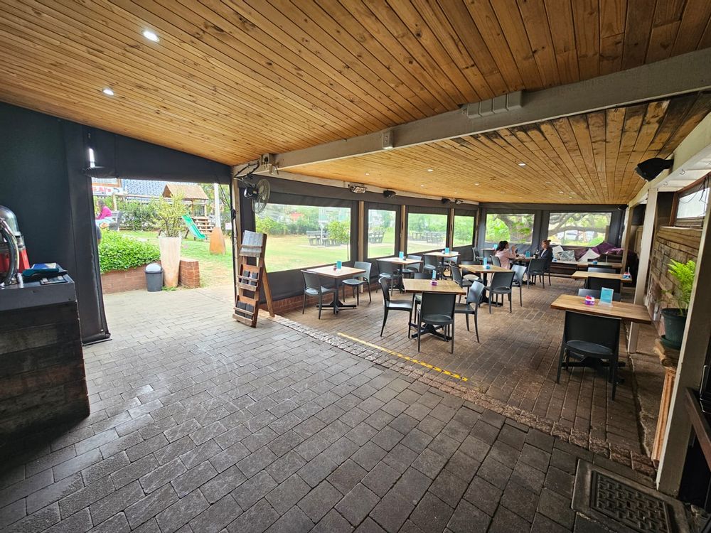 Restaurant area covered and inside