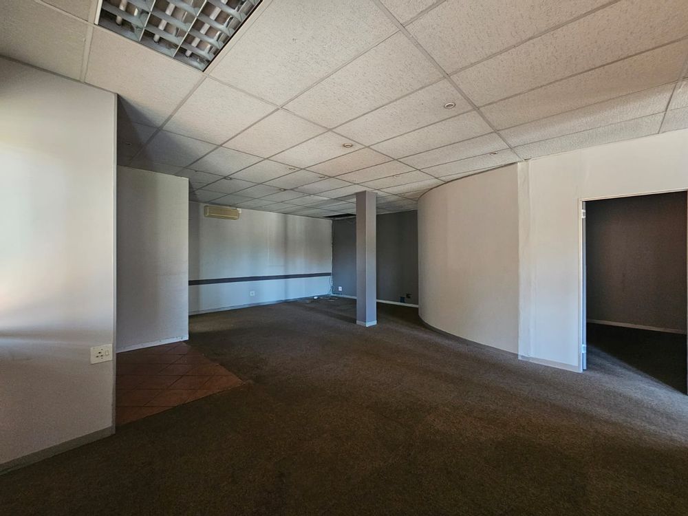 Spacious open-plan office area with flexible layout options