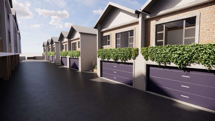 For Sale: Apartment in Kramersdorf with private spaces, patios, and garages.