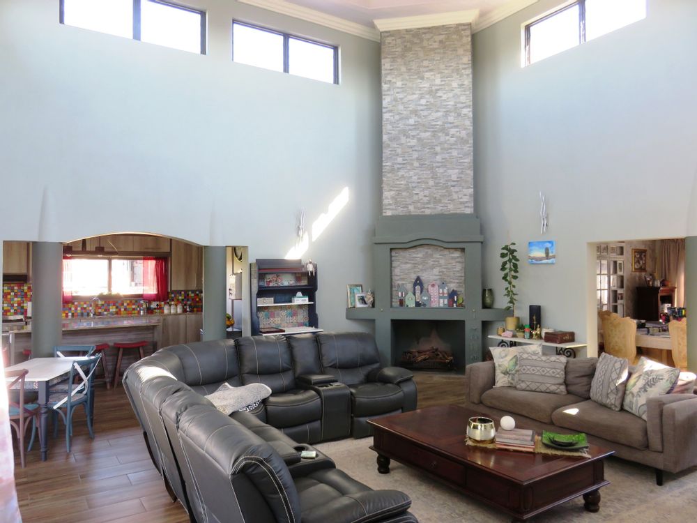 Stunning floor to ceiling fireplace in lounge