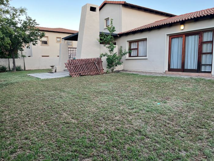 For Sale: 3-bedroom townhouse in Waterval East with garden, pet-friendly, secure parking.