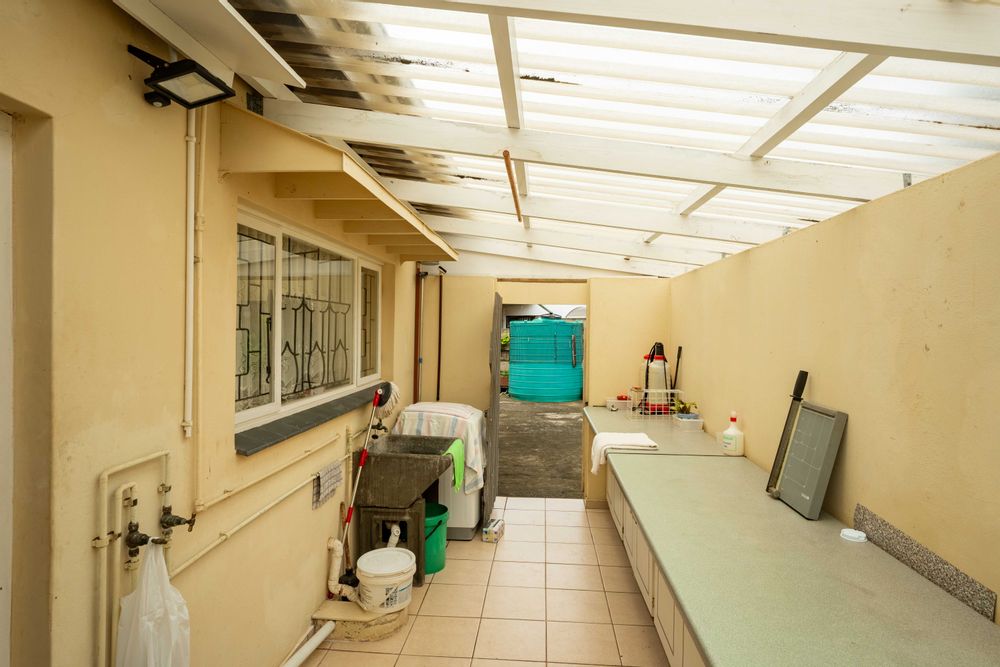 Covered area outside kitchen