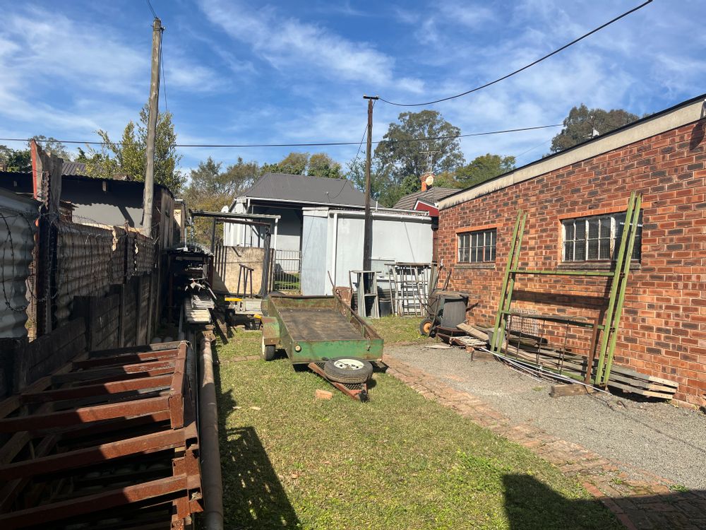 The garage go the 'office house', looking towards the front house.