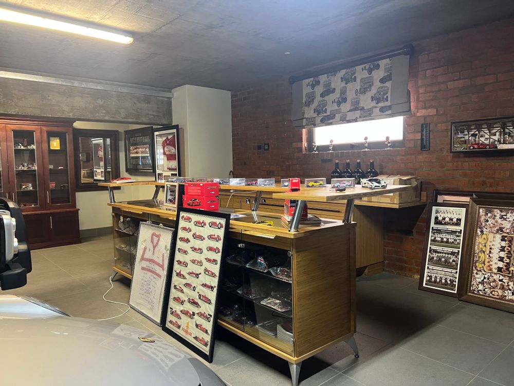 Front of the underground garage has counter displays