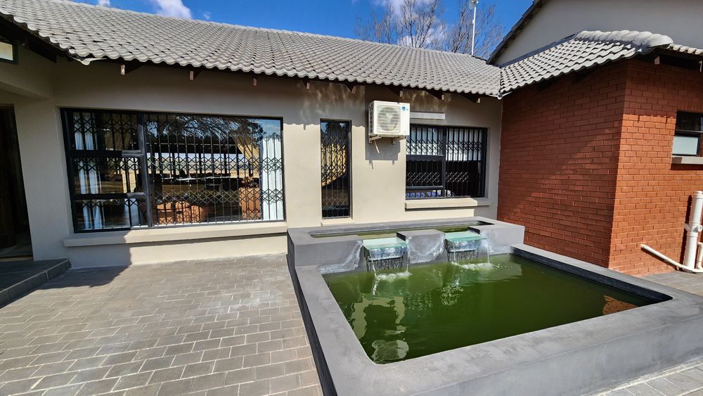 Koi pond water feature front door
