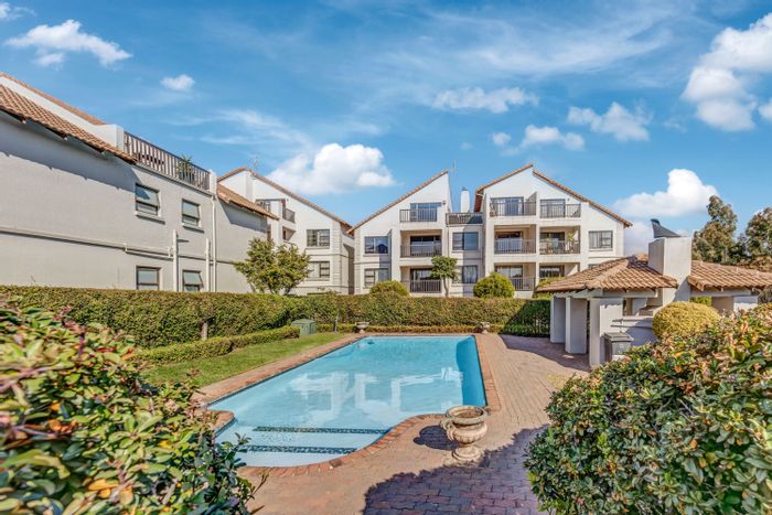 For Sale: Sunninghill Apartment with 2 Bedrooms, Pool, Security, and Balcony Views.