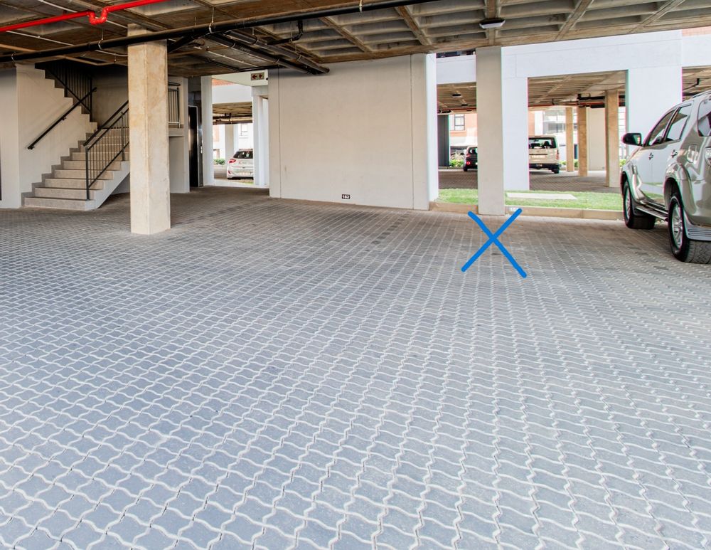 X = Designated parking near lifts and stairs.