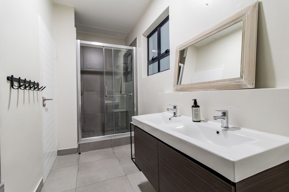 Extra spacious walk-in shower.