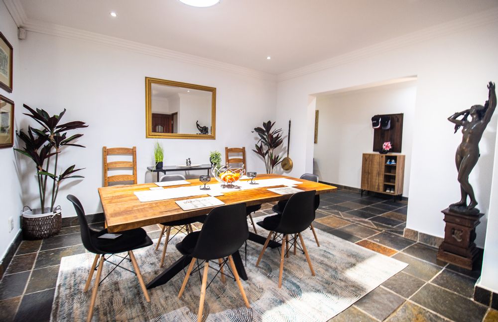 Dining room showing entrance hall