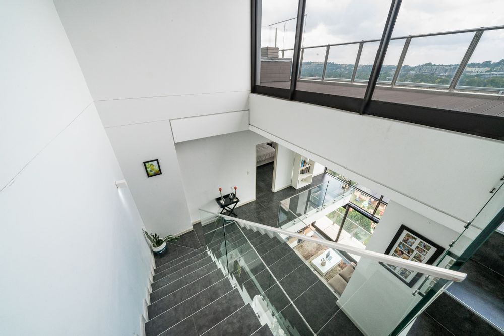 View from top of stairs