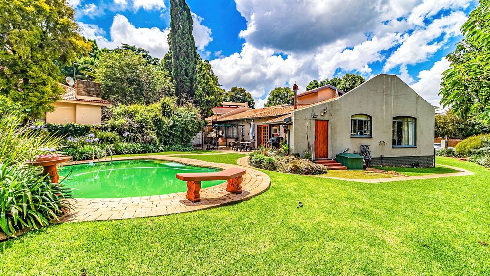 Back garden and pool