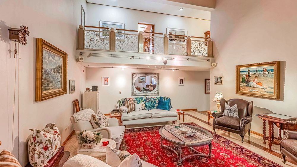 Formal lounge is double volume