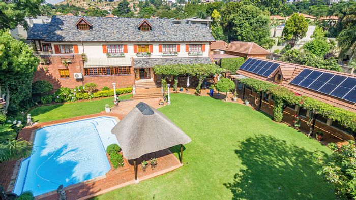 For Sale: Unique Bedfordview Central house with garden, pool, offices, and solar power.