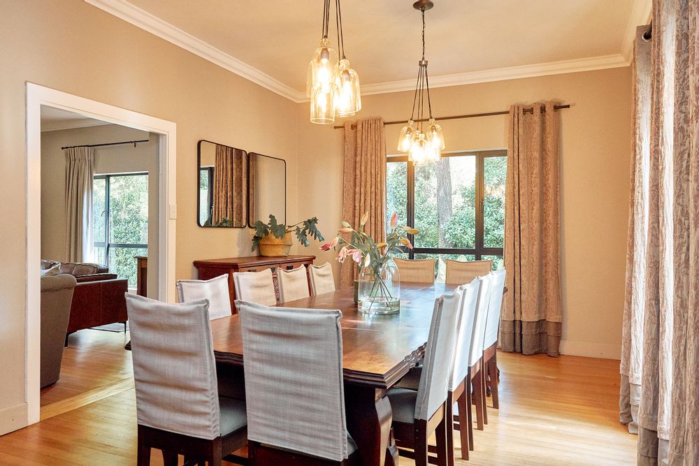 The dining room is spacious, light and inviting