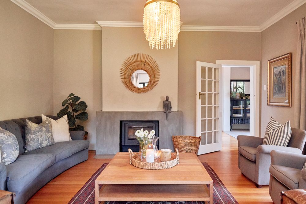 The fireplace takes centre stage