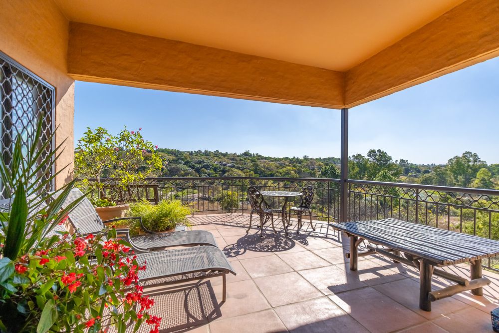 Balcony off main bedroom with river views