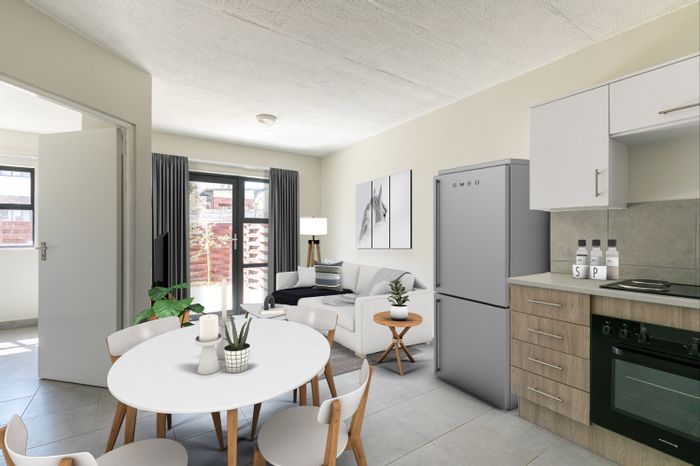 Ferndale Apartment For Sale: Open-plan living, balcony, secure complex, no transfer costs.