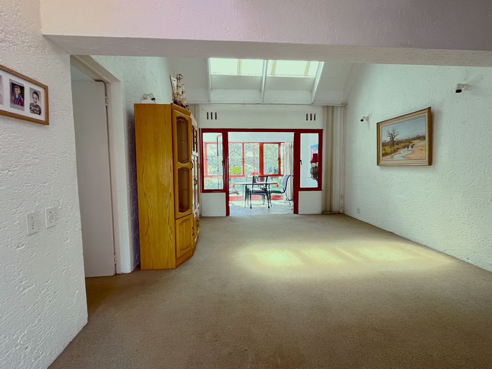 Dining room lounge with  high ceiling and sky lights