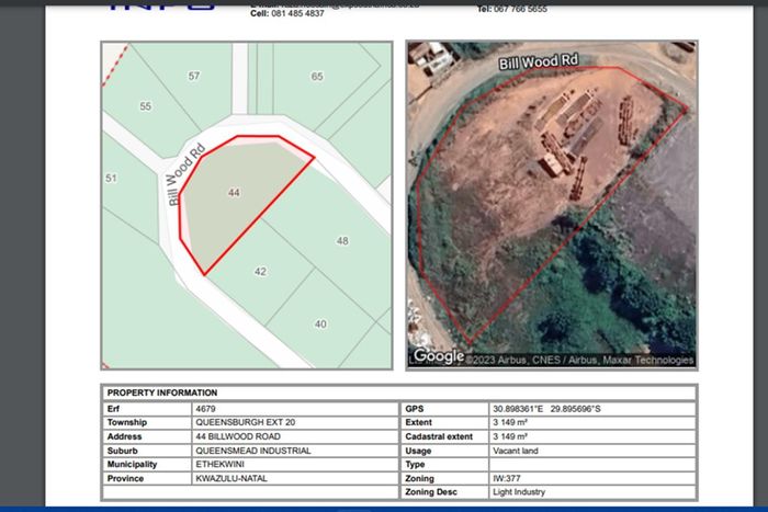 Vacant Land Residential For Sale in Queensmead Industria, 5052 sqm for light industries.