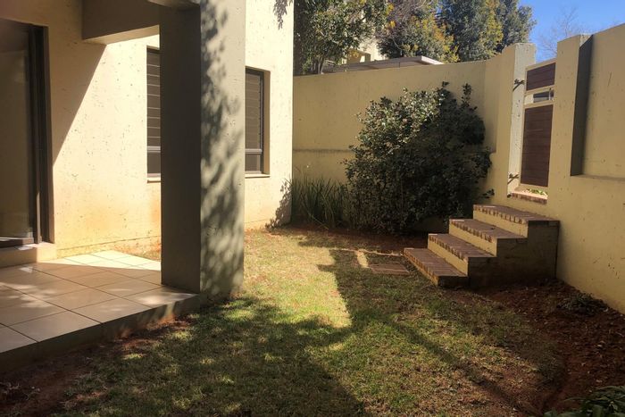 Bryanston Townhouse For Sale: One-bedroom unit with private garden and communal pool.