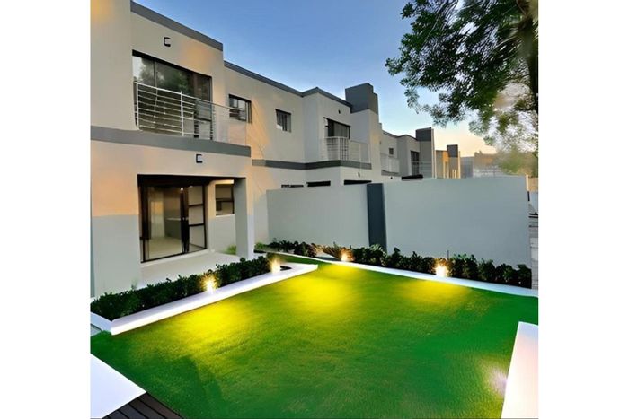 Bryanston Townhouse For Sale: 3 en-suite bedrooms, private garden, 24/7 security.