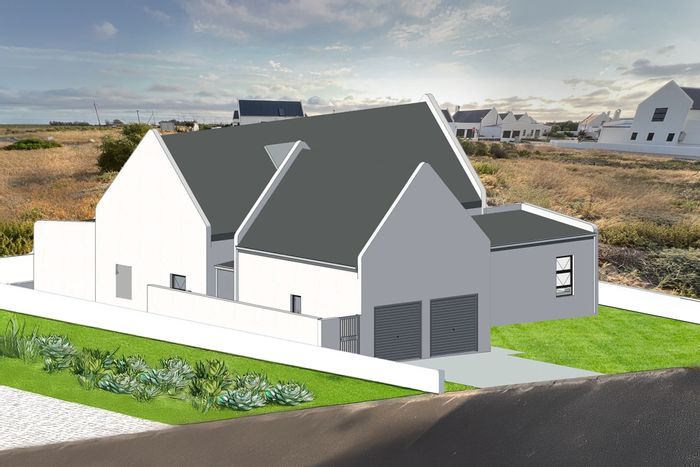 House for Sale in Dwarskersbos: Approved plans, beach proximity, double garage, braai area.