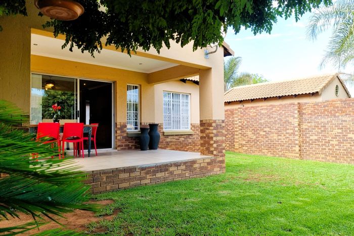 For Sale: 3-Bedroom Townhouse in Moreleta Park with garden, double garages, and security.