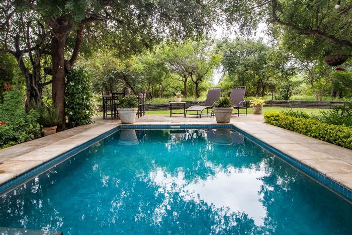 House for Sale in Hoedspruit Central: Large stand, braai boma, and pizza oven.