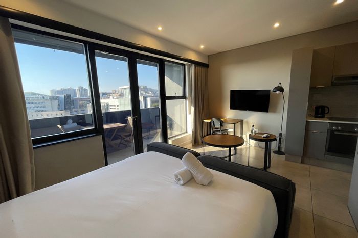 To Rent: Apartment in Sandown with co-working space, gyms, and rooftop pool.